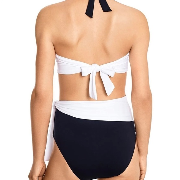 MSRP $82 Lauren Ralph Lauren Bel Air Tie-Back Halter Bikini Top Size 12 - Picture 2 of 2